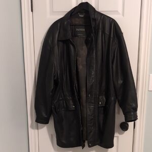 EUC Danier Black Genuine Leather Coat Size XL
